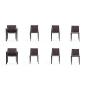 Manhattan Comfort Paris 8-Piece Dining Chairs in Grey 6-DC3432-GY